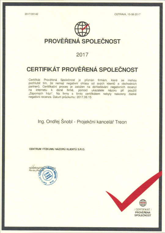Treon - certifikát prověřená společnost